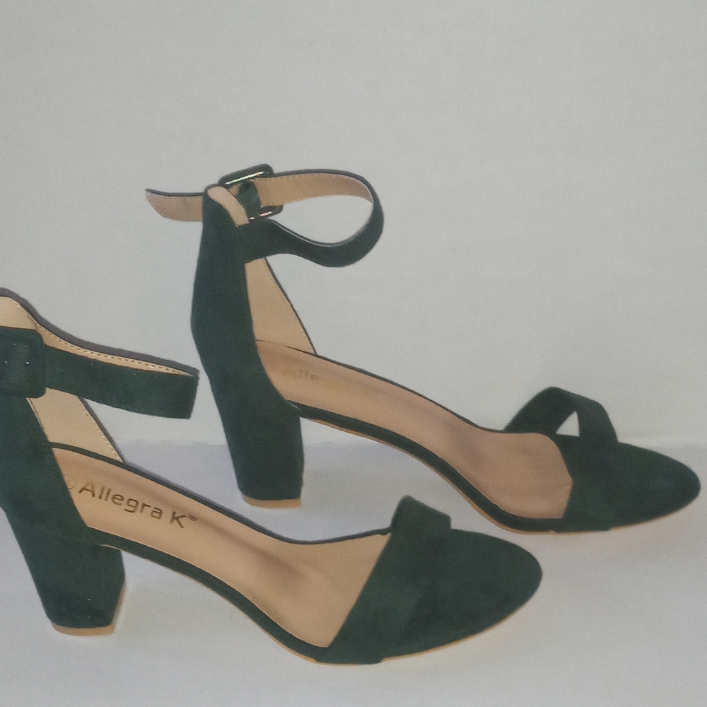 Allegra K Womens Emerald Green Ankle Strap Heels Size 11